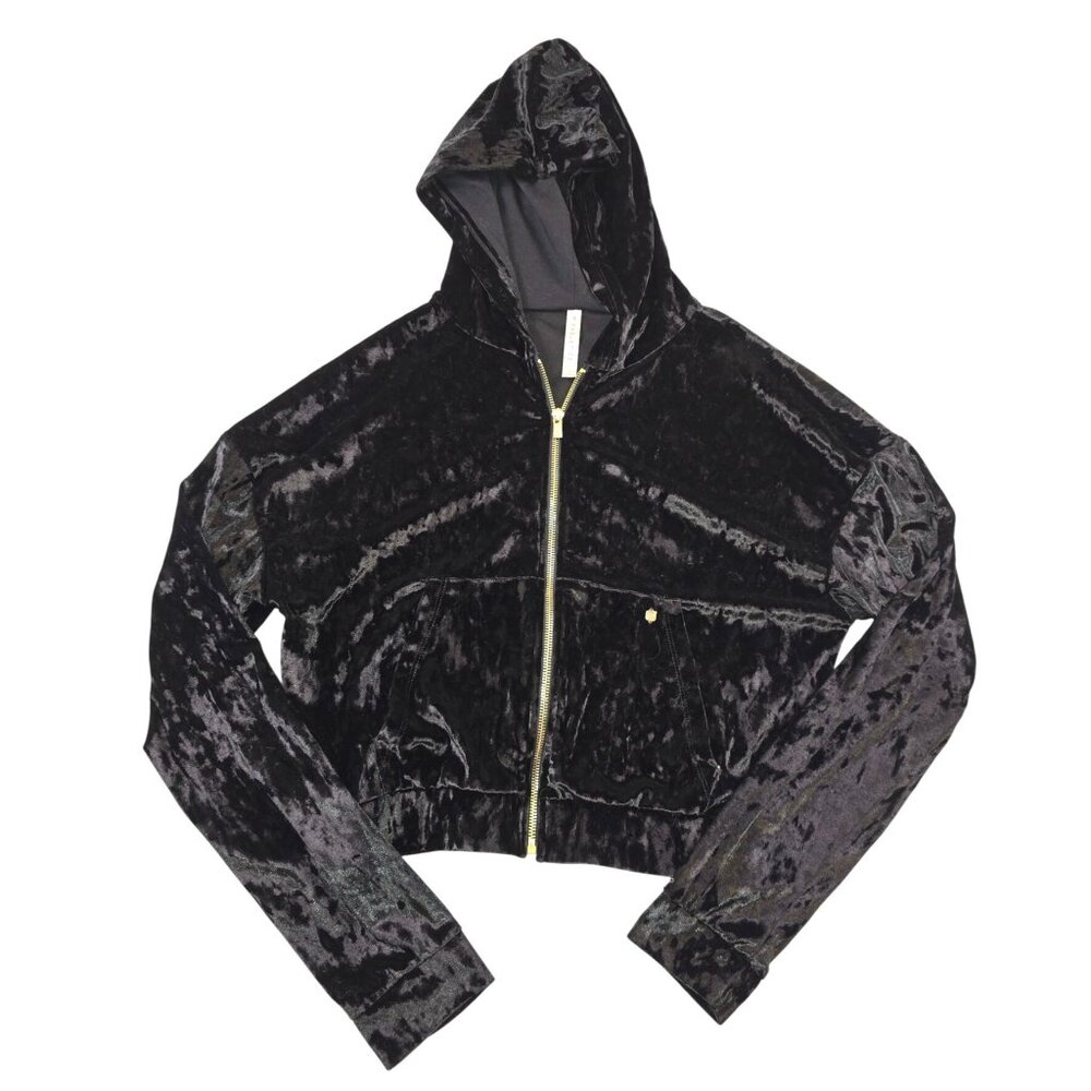 Fabletic Women's Crushed Velour Cropped Zip up Size S